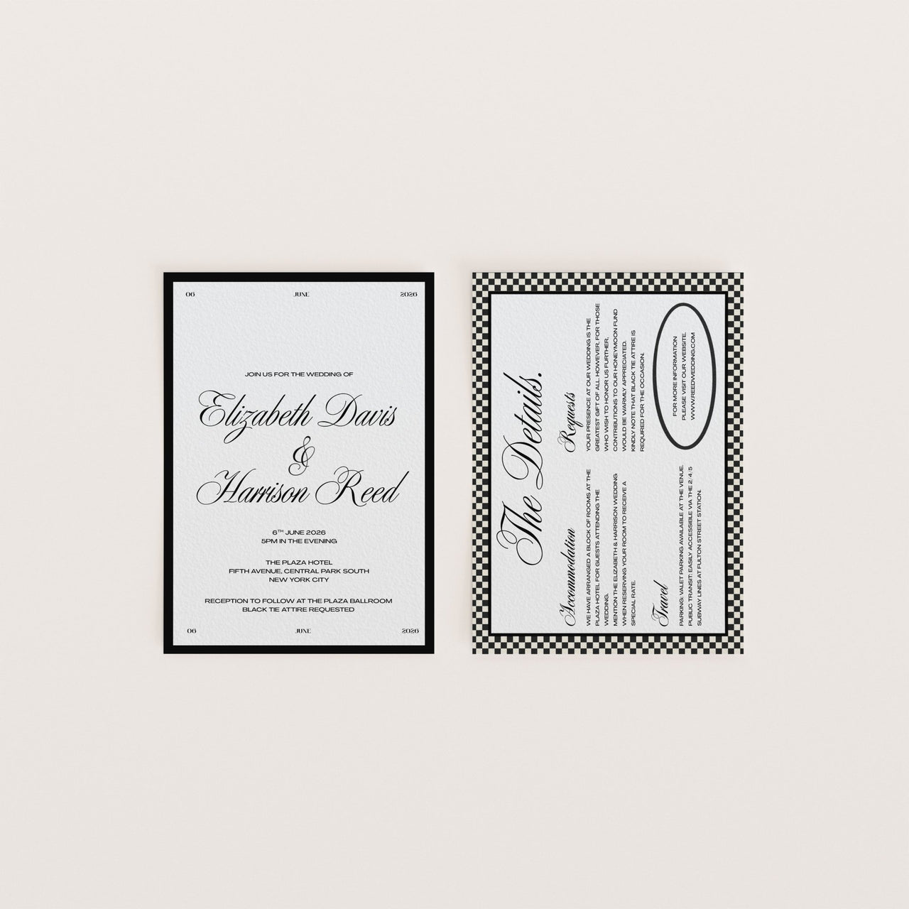 Luxury printed wedding stationery with wide-set fonts and minimalist aesthetic – Fifth & Found wedding suite
