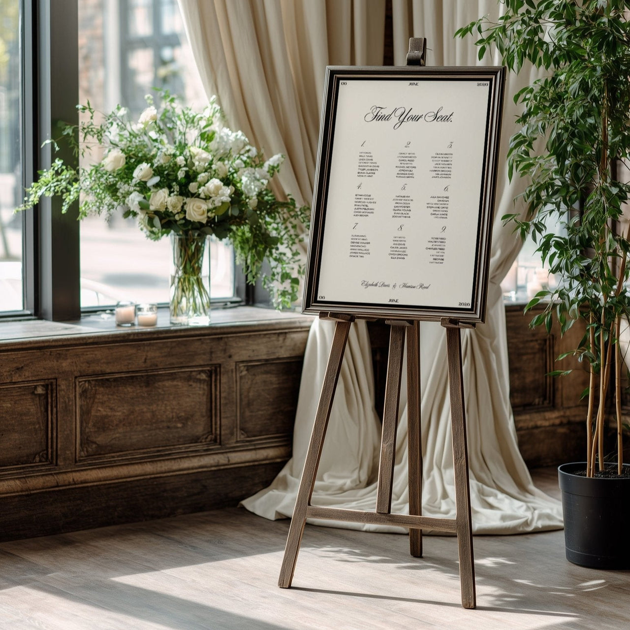 Luxury printed wedding stationery with wide-set fonts and minimalist aesthetic – Fifth & Found wedding suite, Seating Plan