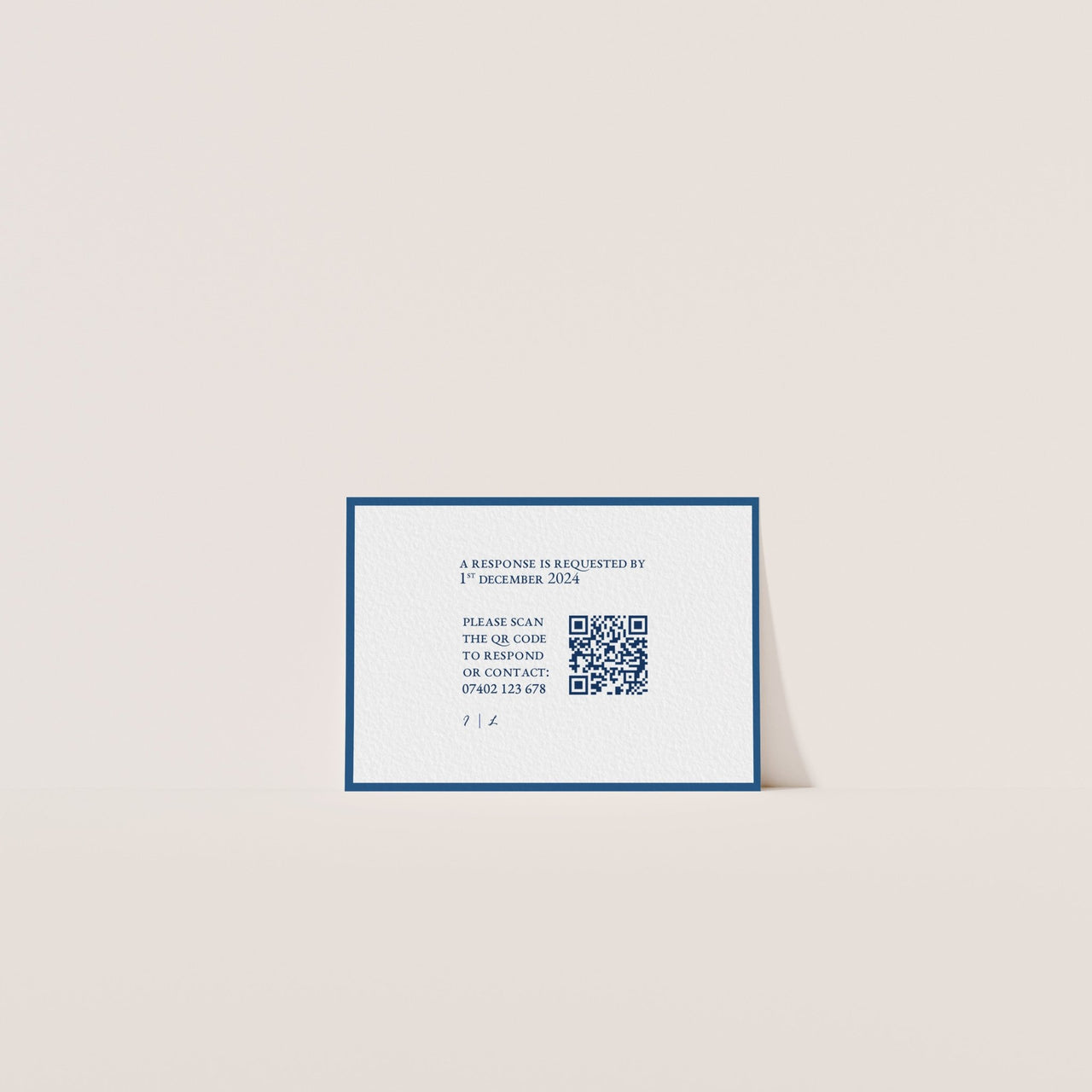Modern RSVP card with QR code and Mediterranean floral accents – editable Canva design from Sicilian Reverie wedding suite